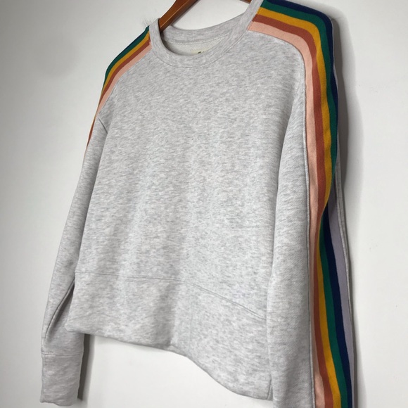 Madewell Rainbow-Inset Crop Sweatshirt Size Small - Picture 5 of 9